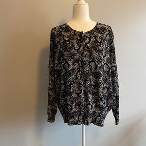 Black lace printed cardigan